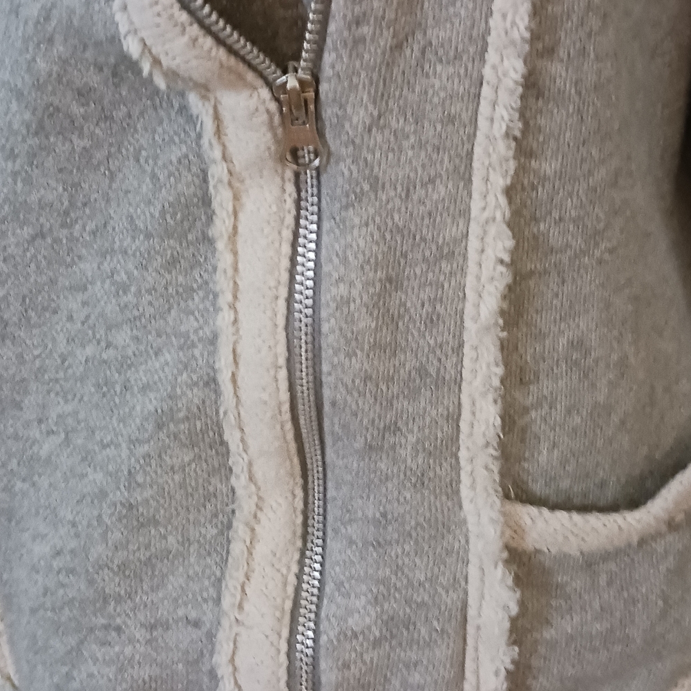 Lucky Lotus Jacket Womens 2XL Gray Cotton Zip Up Motorcycle Front Pockets